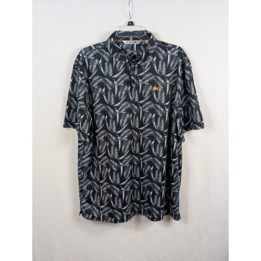 Black Clover Live Lucky All Over Print Polo Shirt Black Men's Size XL